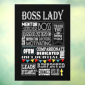 Lady Lady, dank u bedankt voor het Plaque-teken Raamsticker (Vel 3)