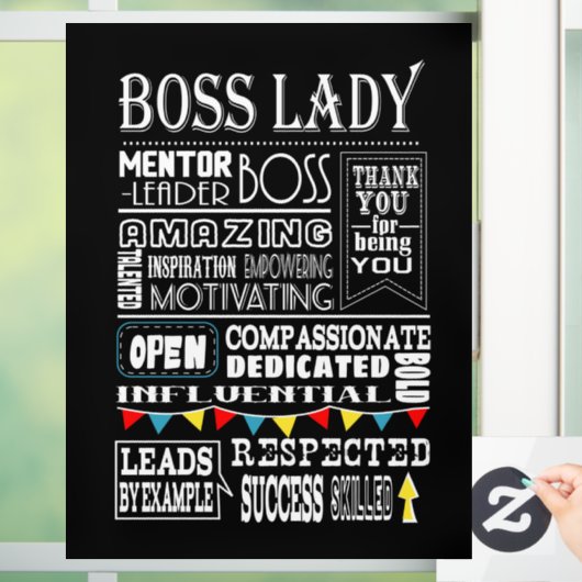 Lady Lady, dank u bedankt voor het Plaque-teken Raamsticker (Huis)