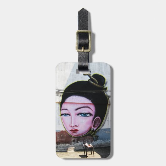Lady Lao Graffiti Street Art Bagagelabel (Voorkant verticaal)