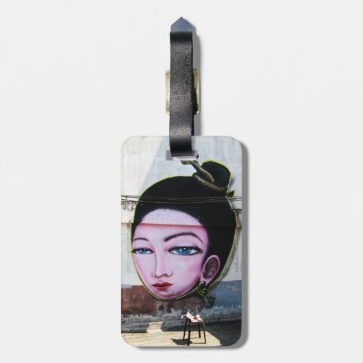 Lady Lao Graffiti Street Art Bagagelabel (Achterkant verticaal)