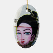 Lady Lao Graffiti Street Art Keramisch Ornament (Rechts)