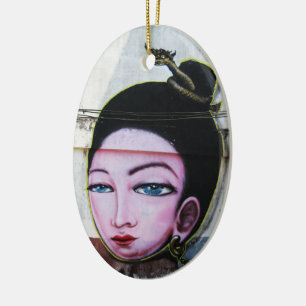 Lady Lao Graffiti Street Art Keramisch Ornament