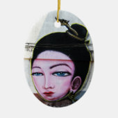 Lady Lao Graffiti Street Art Keramisch Ornament (Voorkant)