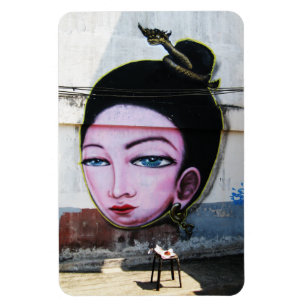 Lady Lao Graffiti Street Art Magneet