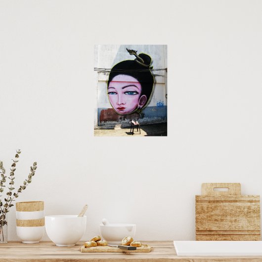 Lady Lao Graffiti Street Art Poster (Keuken)