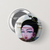 Lady Lao Graffiti Street Art Ronde Button 5,7 Cm (Voorkant /achterkant)