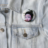 Lady Lao Graffiti Street Art Ronde Button 5,7 Cm (In situ)