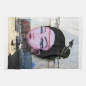 Lady Lao Graffiti Street Art Theedoek (Horizontaal)