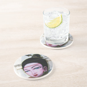 Lady Lao Graffiti Street Art Zandsteen Onderzetter