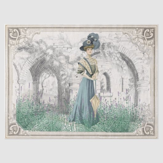  Lady Lavender Garden Franse Lijst Arch Tissuepapier (Voorkant)