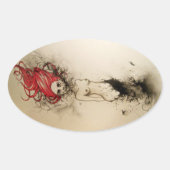 Lady Lazarus Ovale Sticker (Voorkant)