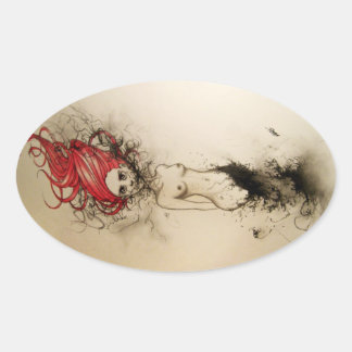 Lady Lazarus Ovale Sticker