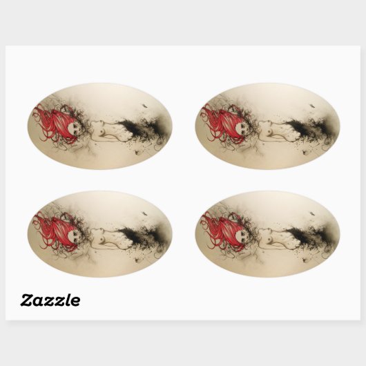 Lady Lazarus Ovale Sticker (Vel)