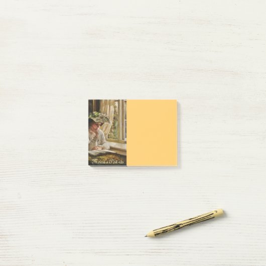 Lady Leading door een venster Post-it® Notes (Op bureau)