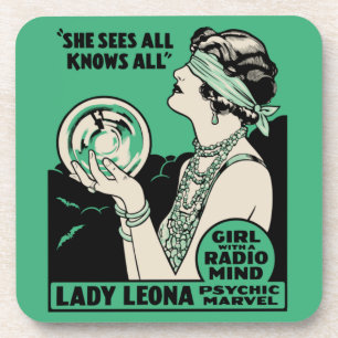 Lady Leona Fortune Teller - Girl With A Radio Mind Bier Onderzetter