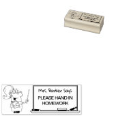 Lady leraar zegt:.. Geef uw huiswerk af Rubberstempel (Gestempeld)