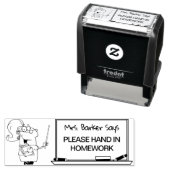 Lady leraar zegt:.. Geef uw huiswerk af Zelfinktende Stempel (In situ)