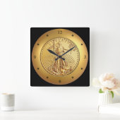 Lady Liberty ~ American Eagle Gold Coin ~ Vierkante Klok (Huis)
