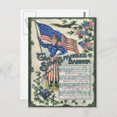 Lady Liberty American Flag Star-Spangled Banner Briefkaart (Voorkant / Achterkant)