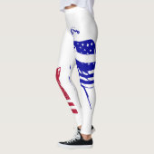 Lady Liberty Amerikaanse vlag rood wit blauw Leggings (Links)