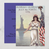 Lady Liberty Amerikaanse Vlag Vrijheidsbeeld Kaart (Voorkant / Achterkant)