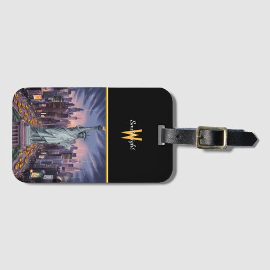 Lady Liberty Avondwake in New York Bagagelabel (Voorkant (horizontaal))