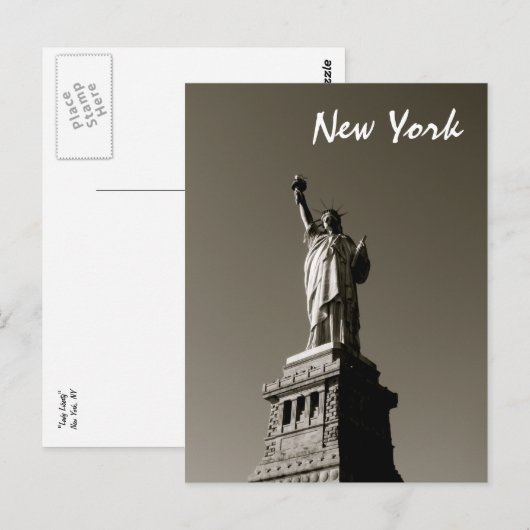 Lady Liberty (B&W) Briefkaart (Voorkant / Achterkant)