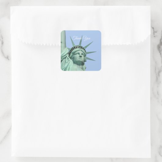 Lady Liberty bedankt Vierkante Sticker (Tas)