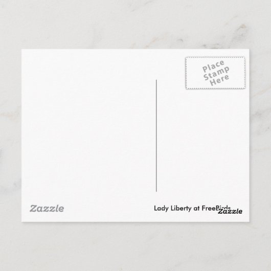 Lady Liberty Briefkaart (Achterkant)