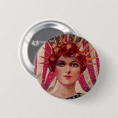  Lady Liberty Briefkaart 4 juli Ronde Button 5,7 Cm (Voorkant /achterkant)