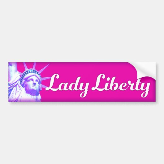Lady Liberty Bright Mod Bumpersticker (Voorkant)