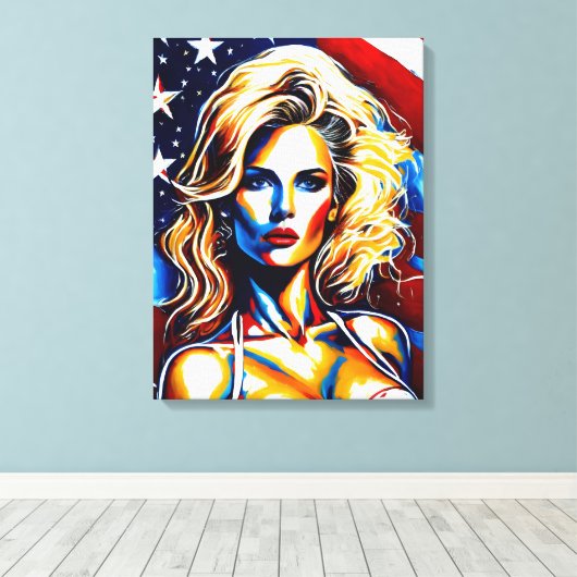 Lady Liberty Canvas Afdruk (Insitu (Houten vloer))