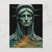 Lady Liberty Cries Tears of Gold as She Melts Away Briefkaart (Voorkant)