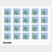 Lady Liberty Dank Je Vierkante Sticker (Vel)