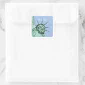 Lady Liberty Dank Je Vierkante Sticker (Tas)