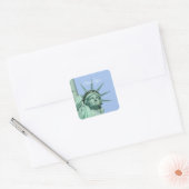 Lady Liberty Dank Je Vierkante Sticker (Envelop)