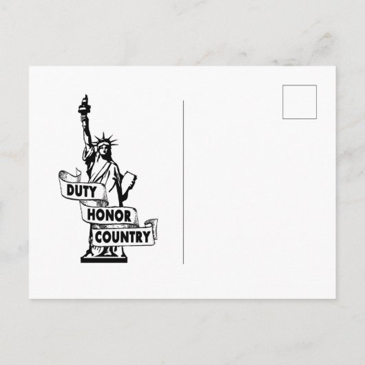 Lady Liberty - Duty Honor Country Briefkaart (Achterkant)