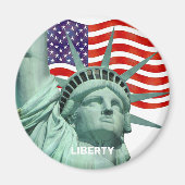 Lady Liberty en Amerikaanse vlag Magneet (Voorkant)