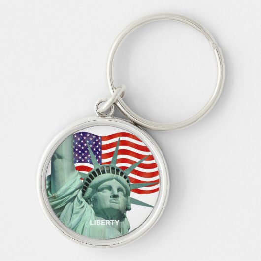 Lady Liberty en Amerikaanse vlag Sleutelhanger (Voorkant)