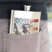 Lady Liberty en de Amerikaanse vlag Custom Name Flacon (Voorbeeld)