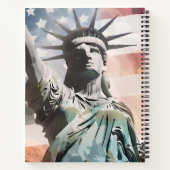 Lady Liberty en de Amerikaanse vlag Notitieboek (Achterkant)