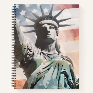 Lady Liberty en de Amerikaanse vlag Notitieboek