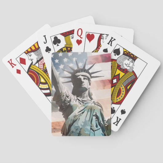 Lady Liberty en de Amerikaanse vlag Pokerkaarten (Achterkant)