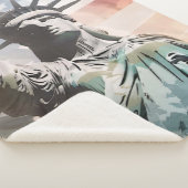 Lady Liberty en de Amerikaanse vlag Sherpa Deken (3/4)