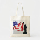 Lady Liberty en de Amerikaanse vlag Tote Bag (Voorkant)