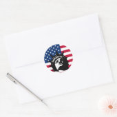 Lady Liberty en de vlag Ronde Sticker (Envelop)