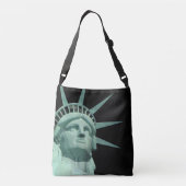 Lady Liberty en Monogram op Black Crossbody Tas (Achterkant)