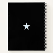 Lady Liberty en Monogram op Black Notitieboek (Achterkant)