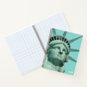 Lady Liberty en Monogram op Light Blauwgroen Notit Notitieboek (Binnen)