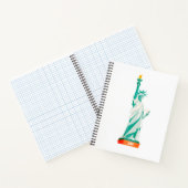 Lady Liberty en Monogram op White & Light Blauwgro Notitieboek (Binnen)